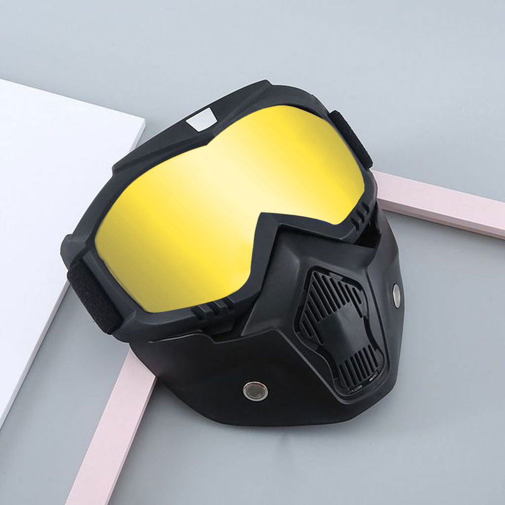 Casque Moto avec Lunettes Amovibles Coloré Anti-Bouée - تنزوت