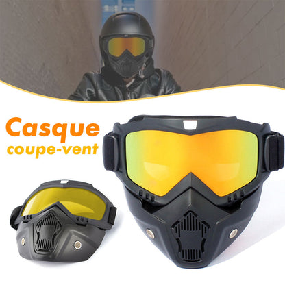 PACK Casque Moto avec Lunettes Amovibles + Gants Anti-dérapants avec conception d’amortissement - تنزوت