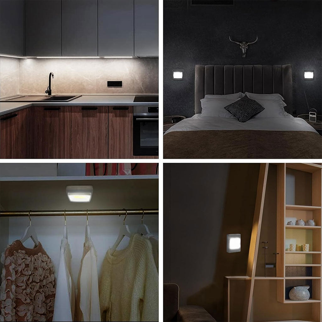 Pack de 3 Lampes Interrupteur LED COB pour Placard – طقم مصابيح إضاءة منزلية تنزوت