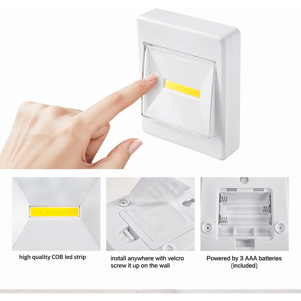 Pack de 3 Lampes Interrupteur LED COB pour Placard – طقم مصابيح إضاءة منزلية تنزوت