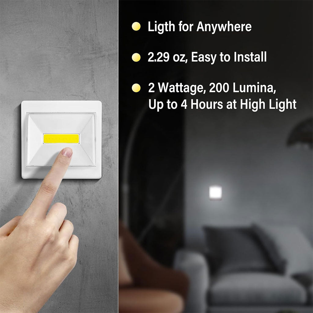 Pack de 3 Lampes Interrupteur LED COB pour Placard – طقم مصابيح إضاءة منزلية تنزوت