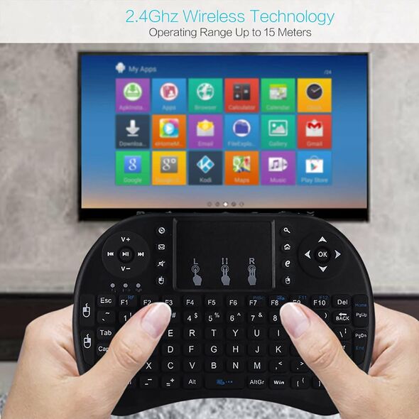 Clavier et Pad sans fil Tricolor rétroéclairé USB multimédia contrôle - تنزوت