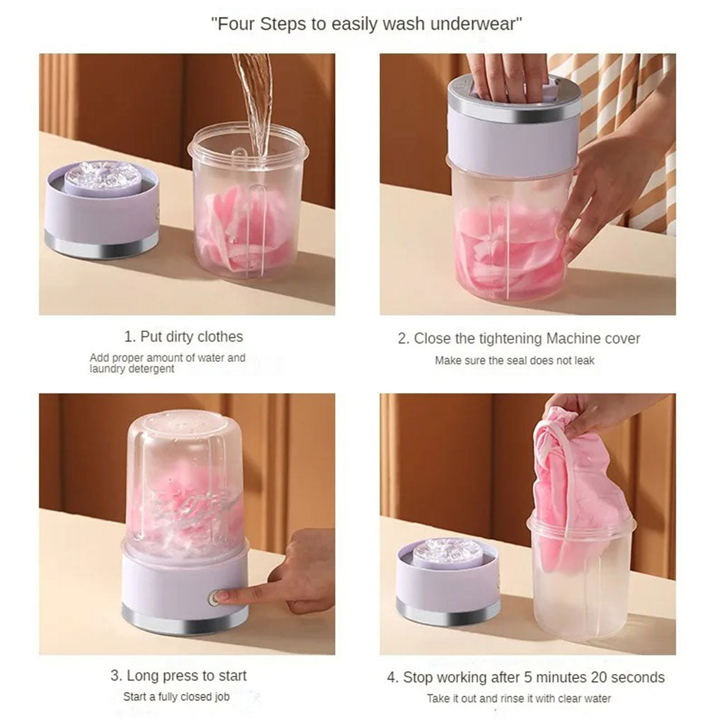 Mini-machine à laver portable rechargeable pour sous-vêtements – غسالة ملابس داخلية محمولة تنزوت