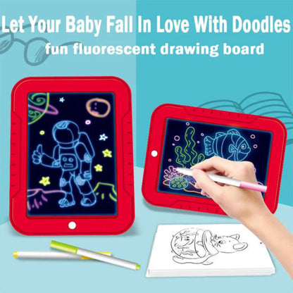 Tablette à dessin magique 3D avec lumière LED et stylo aquarelle – لوحة رسم ثلاثية الأبعاد مزودة بإضاءة أقلام مائية ملونة تنزوت