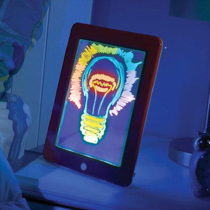 Tablette à dessin magique 3D avec lumière LED et stylo aquarelle – لوحة رسم ثلاثية الأبعاد مزودة بإضاءة أقلام مائية ملونة تنزوت