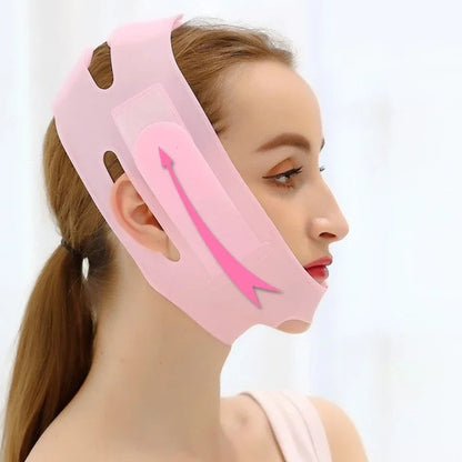 Masque facial en Silicone Nano en forme de V, Bandage pour réduire le Double menton, joue, cou, amincissant, Anti-rides تنزوت