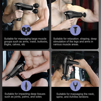 Masseur de tissus musculaire électrique à double tête à 6 vitesses – جهاز تدليك متعدد الرؤوس تنزوت