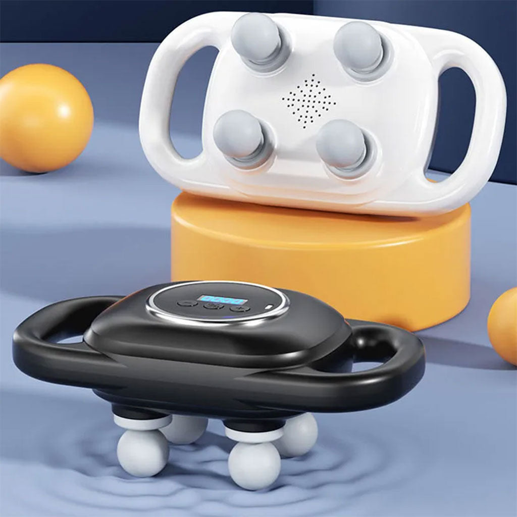 Pistolet de massage à percussion 4 têtes avec avec 9 vitesses et modes – جهاز تدليك العظلات تنزوت