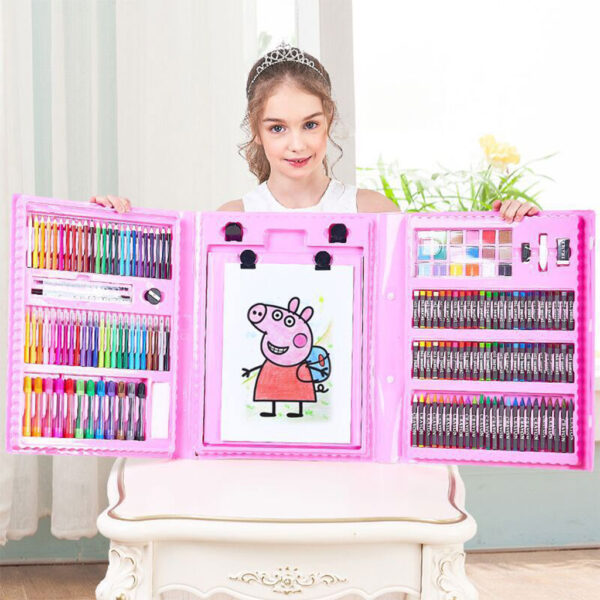 Kit-de-dessin-pour-enfants-208Pcs-avec-chevalet-double-face-trois-volets-طقم-الرسم-للأطفال.png