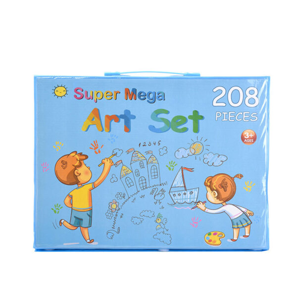 Kit-de-dessin-pour-enfants-208Pcs-avec-chevalet-double-face-trois-volets-طقم-الرسم-للأطفال.png