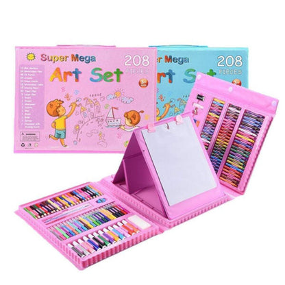 Kit-de-dessin-pour-enfants-208Pcs-avec-chevalet-double-face-trois-volets-طقم-الرسم-للأطفال.png