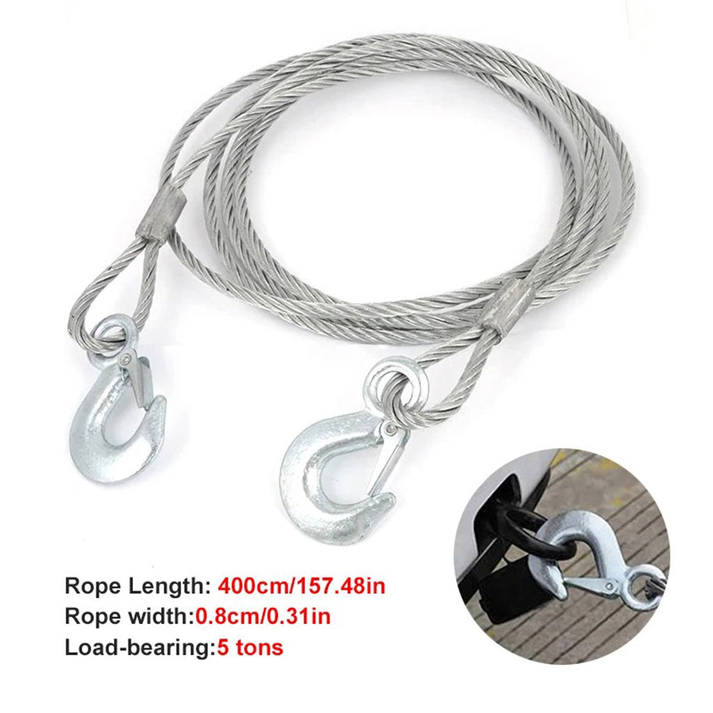 Cable de remorquage 5ton avec fil d’acier de qualité supérieure – كابل جر العربات تنزوت