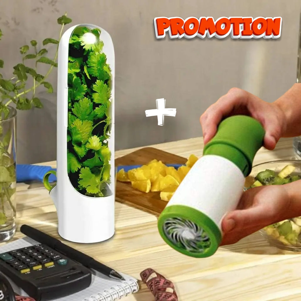Pack Ramadan 2in1 Capsule de stockage et Moulin à herbes et à épices manuel تنزوت
