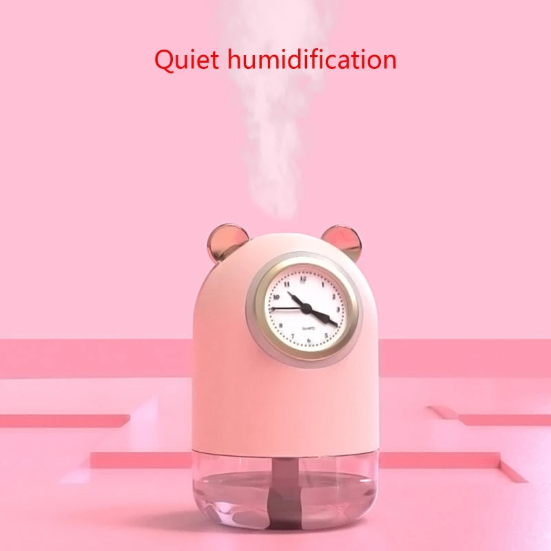 humidificateur avec horloge et Spray pour bureau 7 Couleur led 300 ML - تنزوت