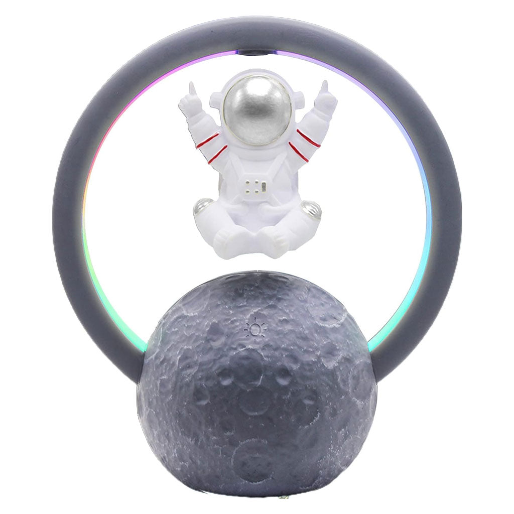 Haut-parleur Bluetooth et Lampe d’astronaute en lévitation magnétique avec lampe flottante en forme de lune rotative - تنزوت