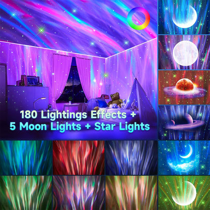 Projecteur d’aurores et Haut Parleur Bluetooth avec 15 modes d’éclairage – جهاز عرض نجوم ومكبر صوت تنزوت
