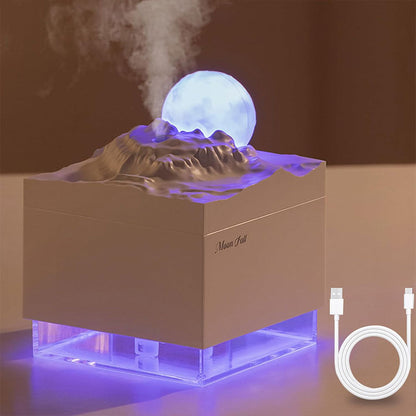 Humidificateur Cube 300 ml avec Veilleuse de Lune Colorée – معطر جو في الغرفة تنزوت
