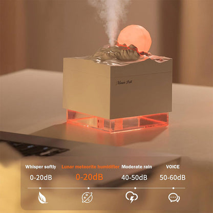 Humidificateur Cube 300 ml avec Veilleuse de Lune Colorée – معطر جو في الغرفة تنزوت