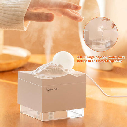 Humidificateur Cube 300 ml avec Veilleuse de Lune Colorée – معطر جو في الغرفة تنزوت