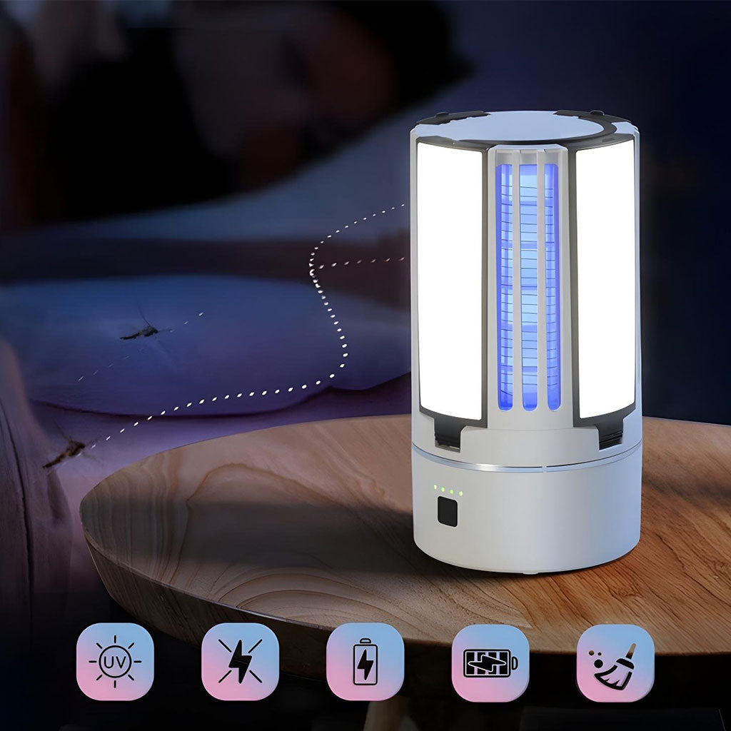 Lampe Anti-Moustique Rechargeable 2 en 1 – مصباح عالي سطوع وصاعق ناموس تنزوت