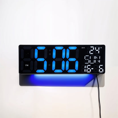 Horloge Numérique Murale LED à Éclairage Inférieur – ساعة رقمية للحائط و المكتب بإضاءة سفلية - تنزوت