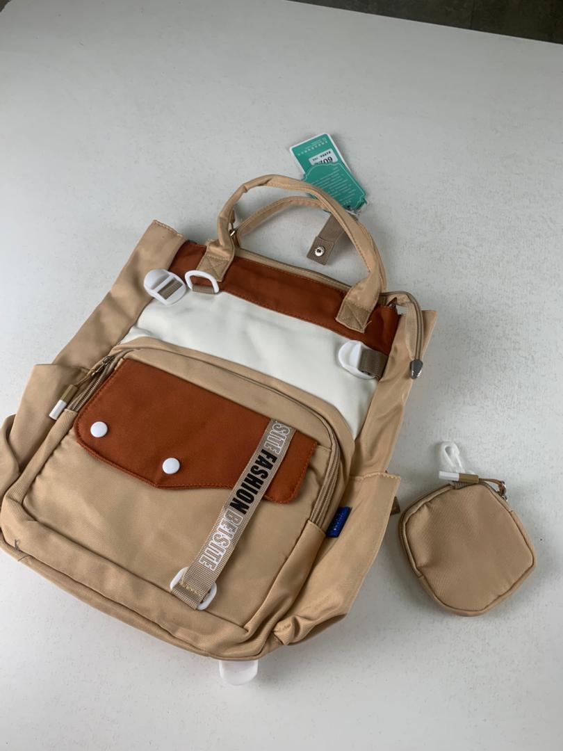 Ensemble de sacs d’école Kawai pour Enfants 2Pcs Avec Pochette Beige – محفظة 2 قطع كاواي مع محفظة صغيرة بيج تنزوت