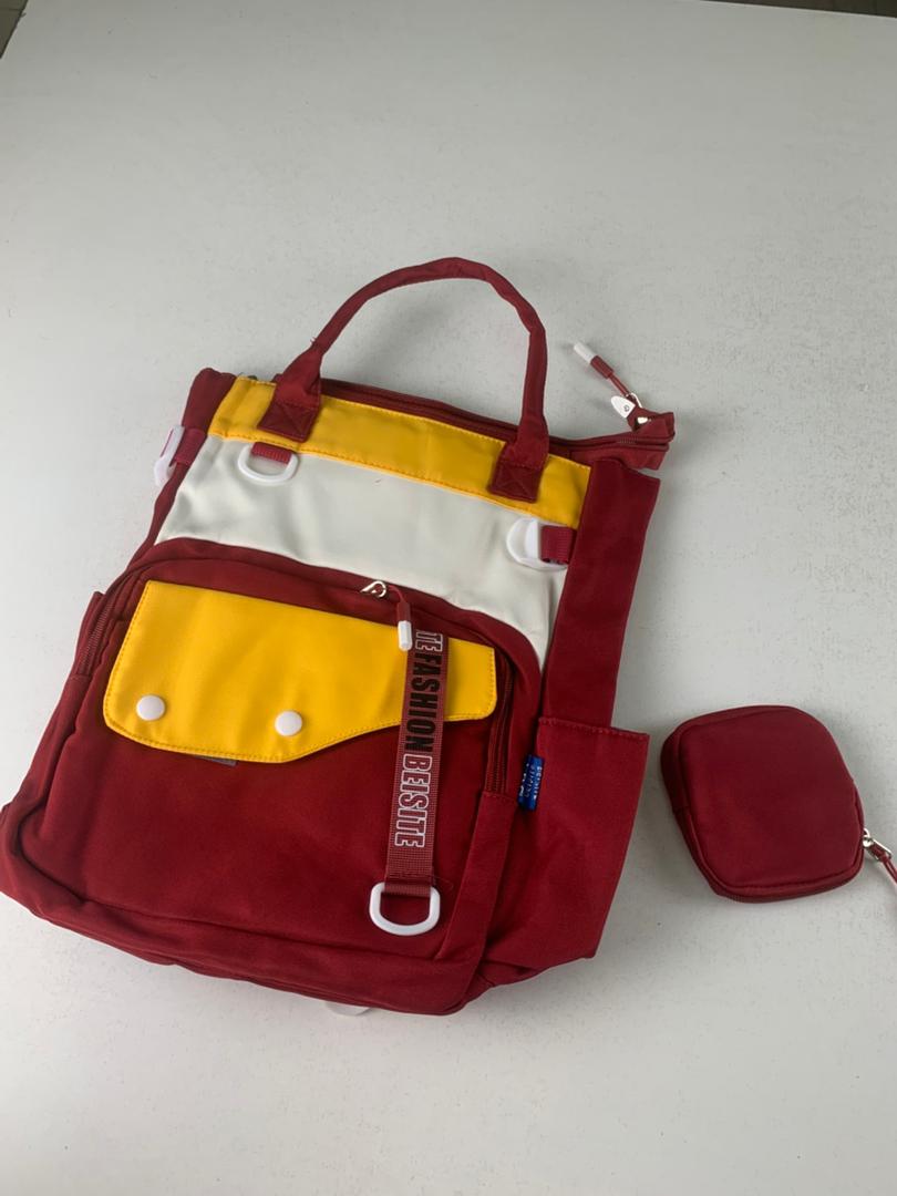 Ensemble de sacs d’école Kawai pour Enfants 2Pcs Avec Pochette Rouge – محفظة 2 قطع كاواي مع محفظة صغيرة أحمر تنزوت