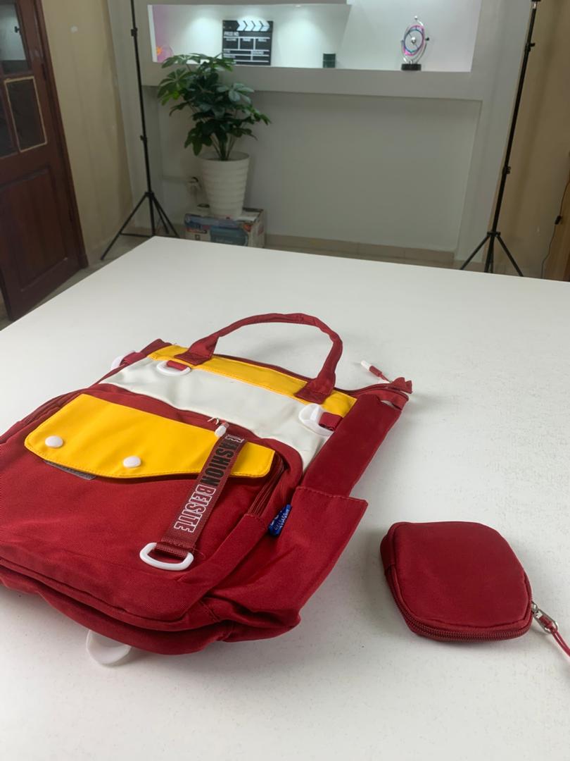 Ensemble de sacs d’école Kawai pour Enfants 2Pcs Avec Pochette Rouge – محفظة 2 قطع كاواي مع محفظة صغيرة أحمر تنزوت