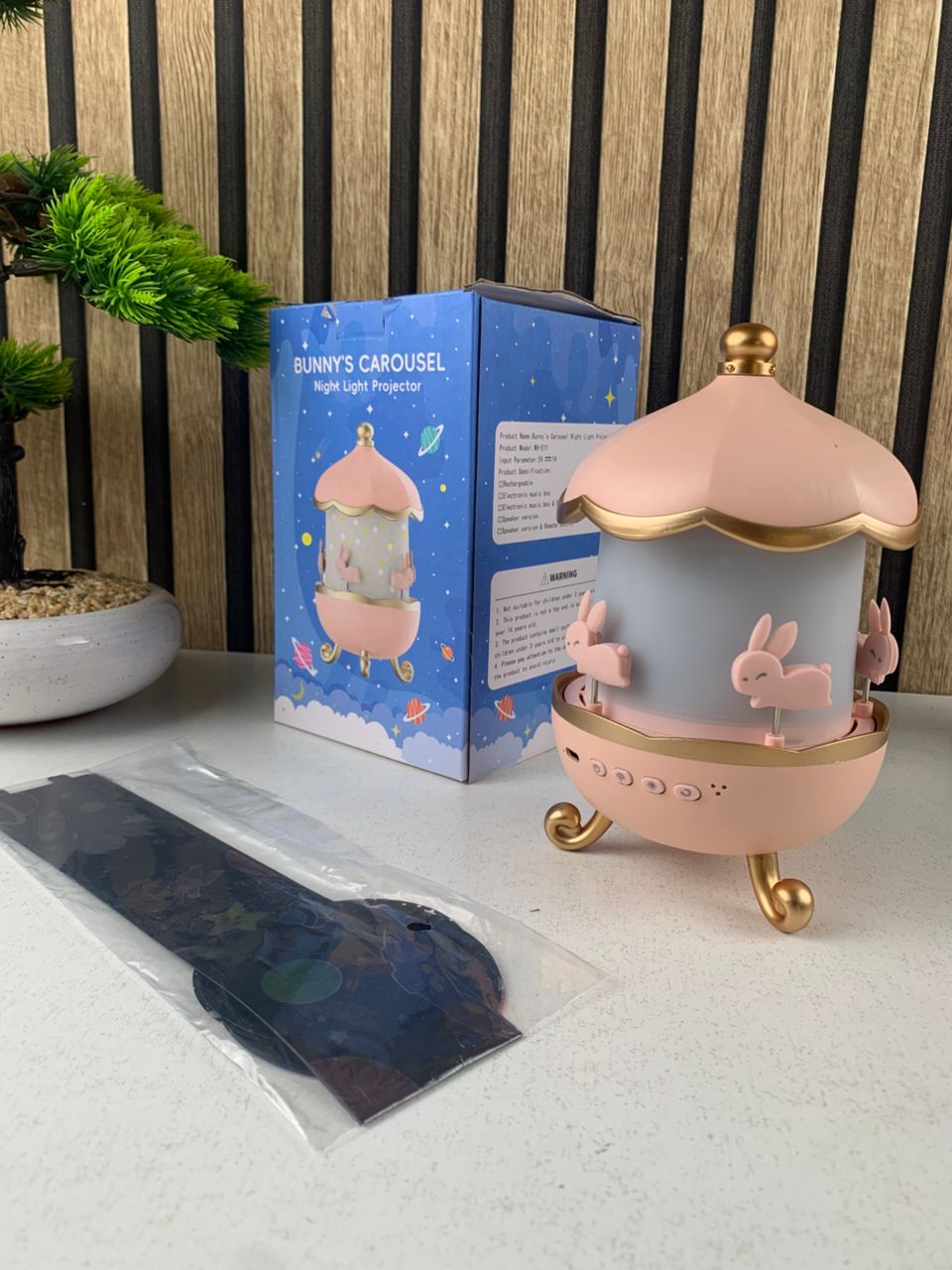 Projecteur ciel étoilé lapins rotation à 360° pour chambre d’enfants – جهاز تنويم الأطفال برسومات ملونة