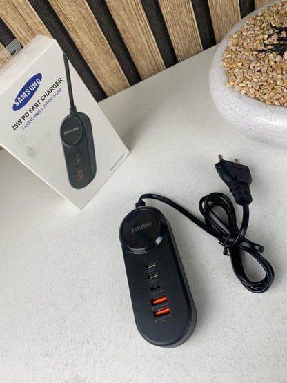 Power Socket Charge rapide Samsung, 25 W 5 Ports Type-C USB Lightning – مقبس شحن سريع سامسونغ تنزوت