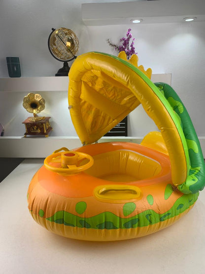 Bouée de natation gonflable pour bébé avec toit et Claxone – عوامة أطفال مع مظلة تنزوت
