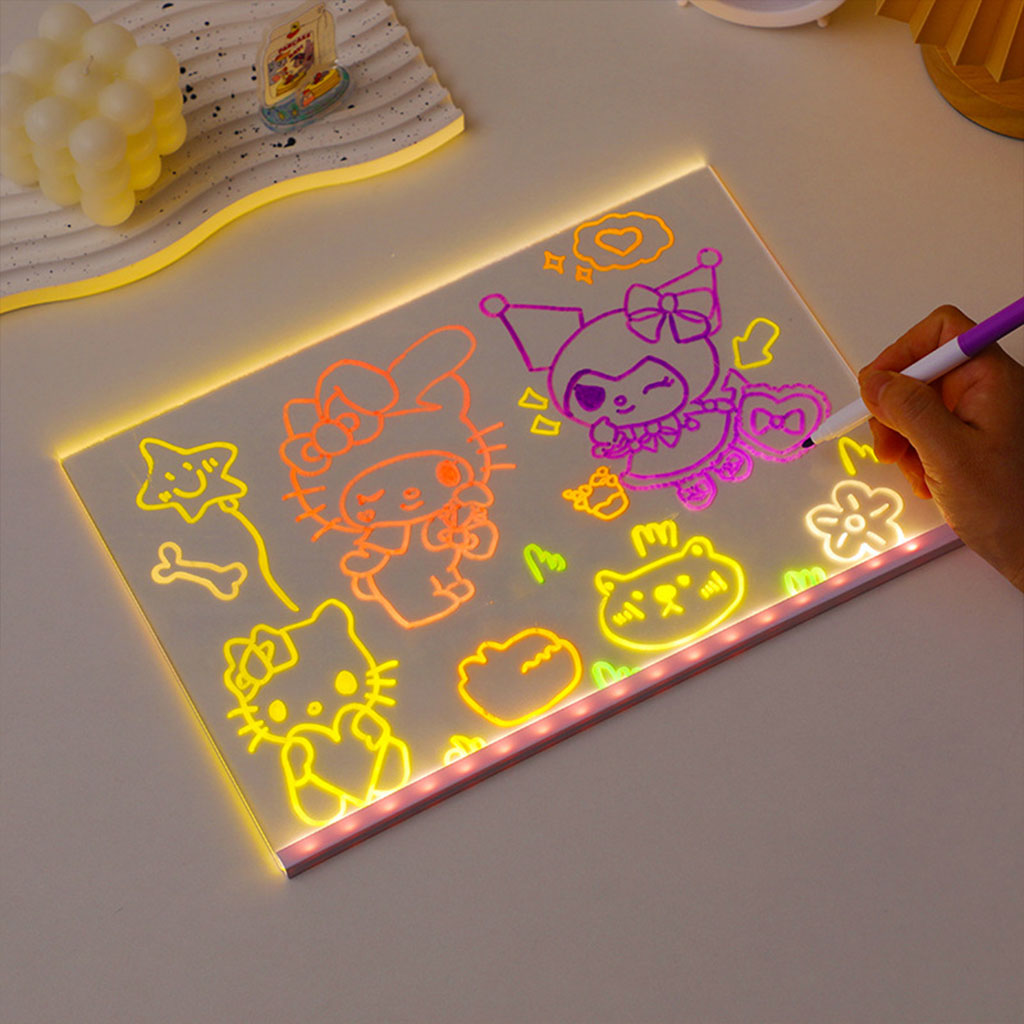 Tableau à Dessin LED coloré avec 7 stylos 40x30cm – لوحة مضيئة للرسم والتلوين تنزوت