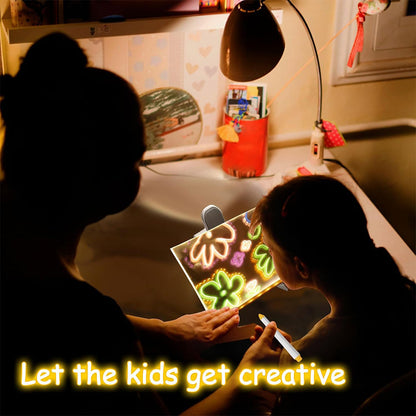 Tableau à Dessin LED coloré avec 7 stylos 40x30cm – لوحة مضيئة للرسم والتلوين تنزوت