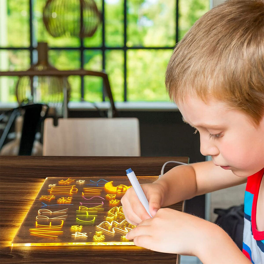 Tableau à Dessin LED coloré avec 7 stylos 40x30cm – لوحة مضيئة للرسم والتلوين تنزوت