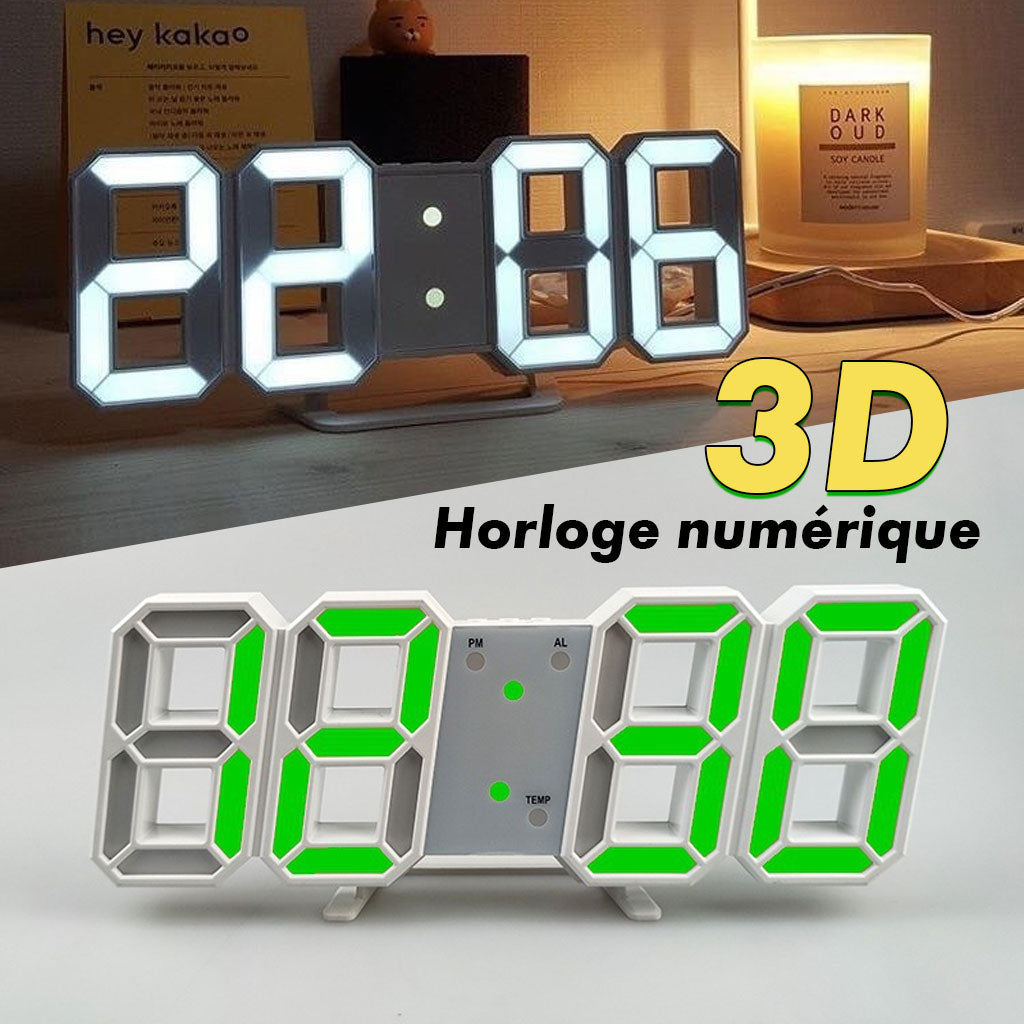 Horloge Murale numérique LED 3D - تنزوت