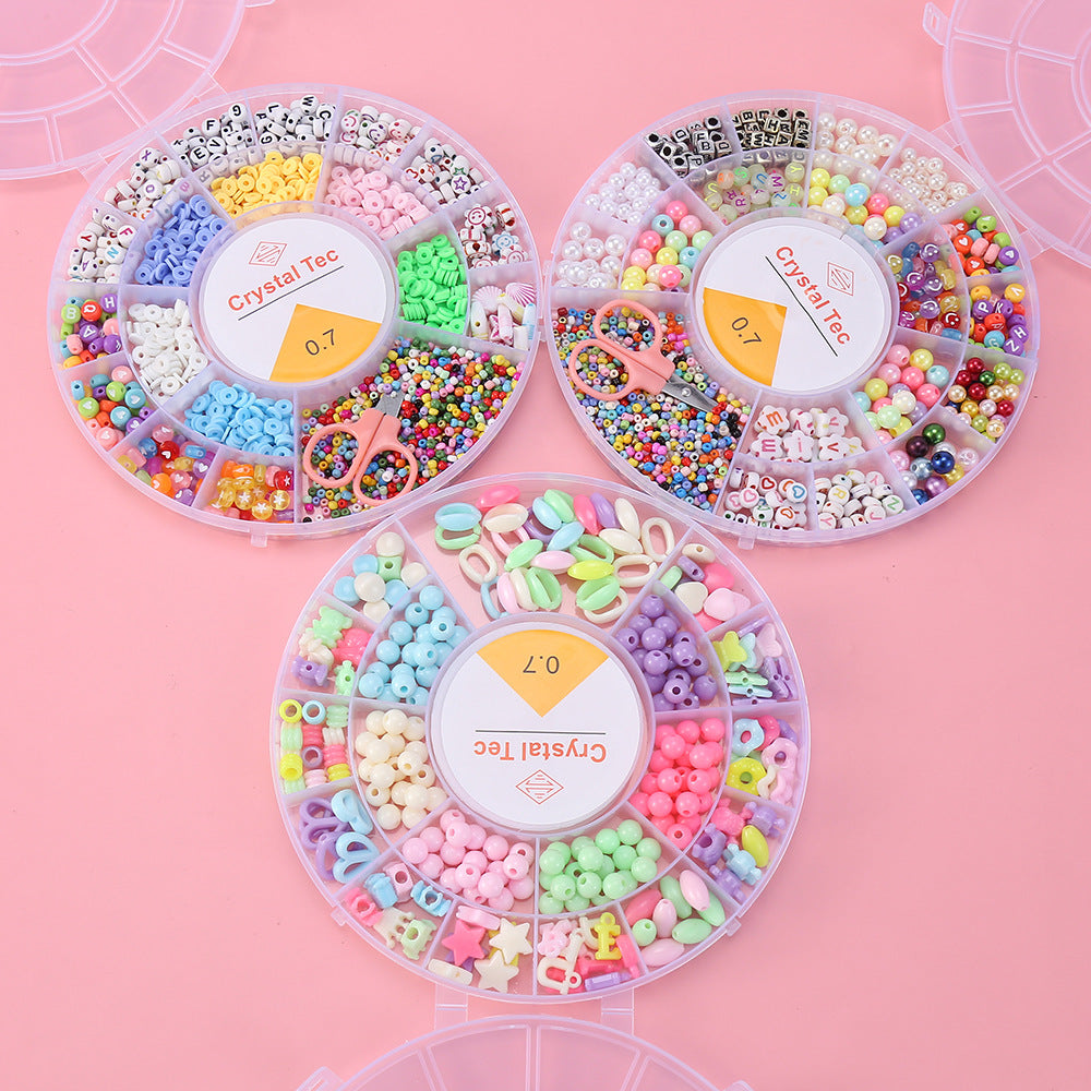 Ensemble de fabrication de bijoux Pour enfant 19 grilles Rond - مجموعة صنع المجوهرات للأطفال تنزوت