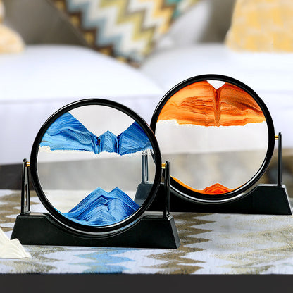 Sablier 3D Avec Support pour la décoration de la maison, sable de mer profonde, art créatif, décoration de bureau, décoration de chambre, cadeau تنزوت