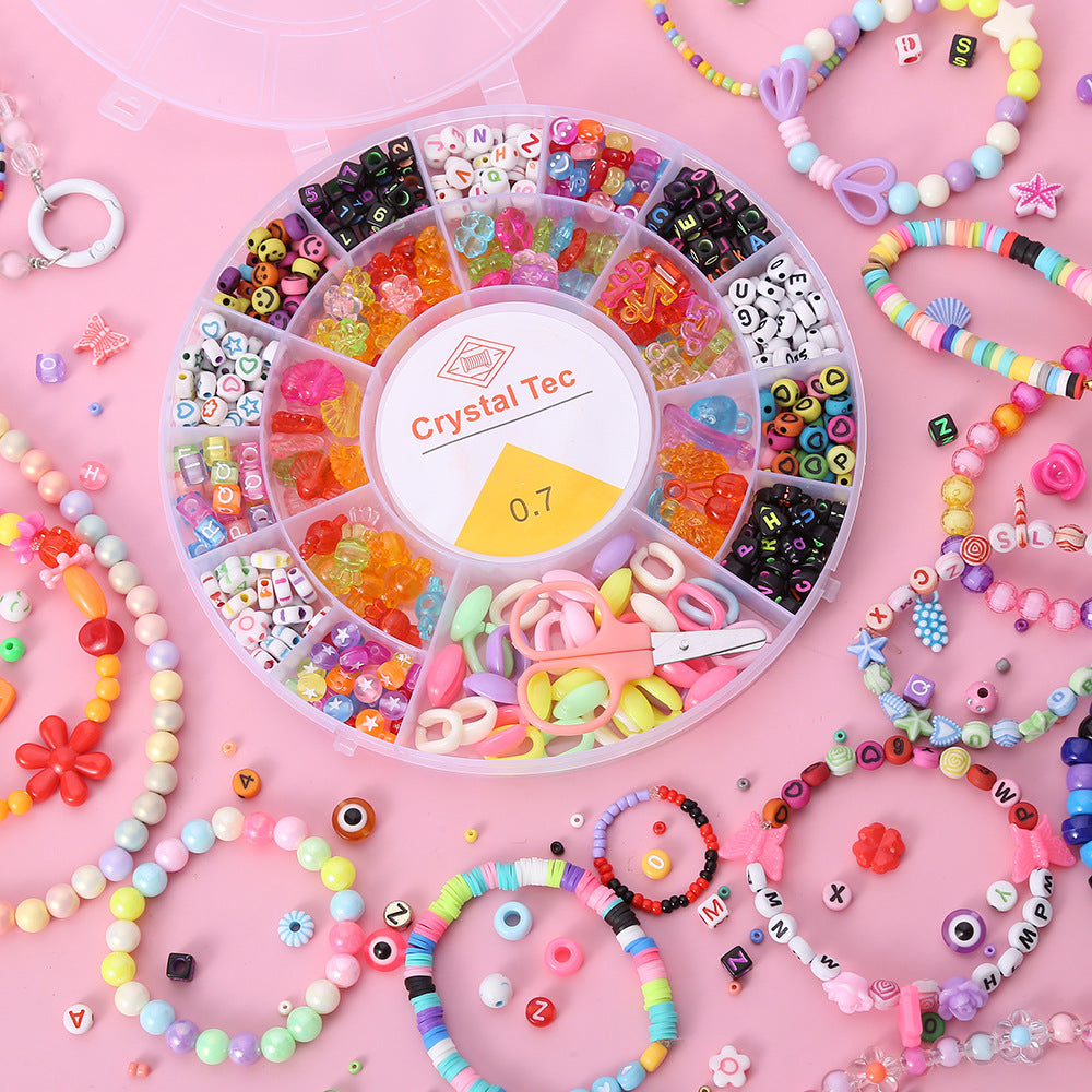 Ensemble de fabrication de bijoux Pour enfant 19 grilles Rond - مجموعة صنع المجوهرات للأطفال تنزوت