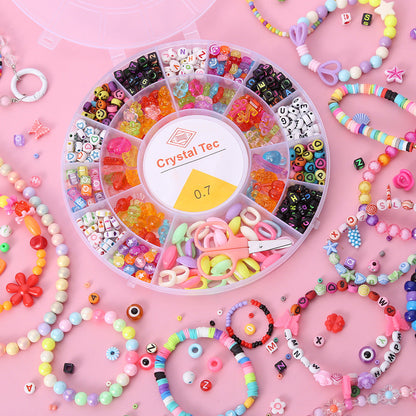 Ensemble de fabrication de bijoux Pour enfant 19 grilles Rond - مجموعة صنع المجوهرات للأطفال تنزوت