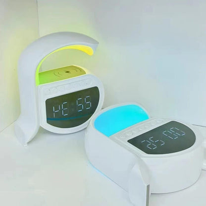 Réveil et Haut-parleur Bluetooth RGB intelligente type Big G Wireless Charger V5 - تنزوت