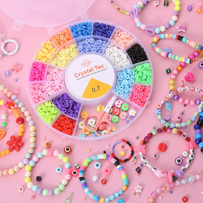 Ensemble de fabrication de bijoux Pour enfant 19 grilles Rond - مجموعة صنع المجوهرات للأطفال تنزوت