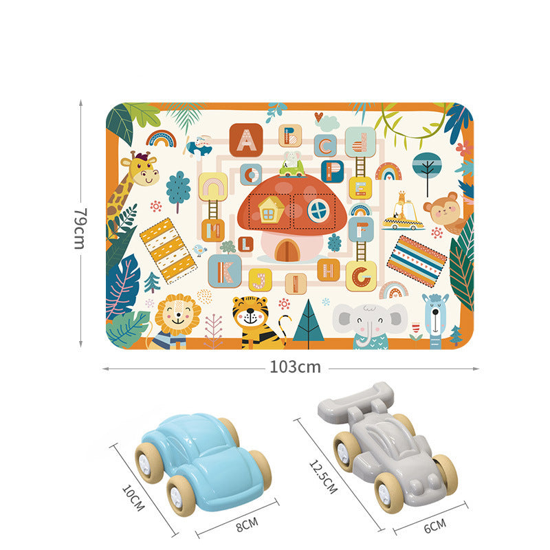 Tapis d’eveil circuit jungle avec 2 voiturettes 103 cm x 79 cm تنزوت