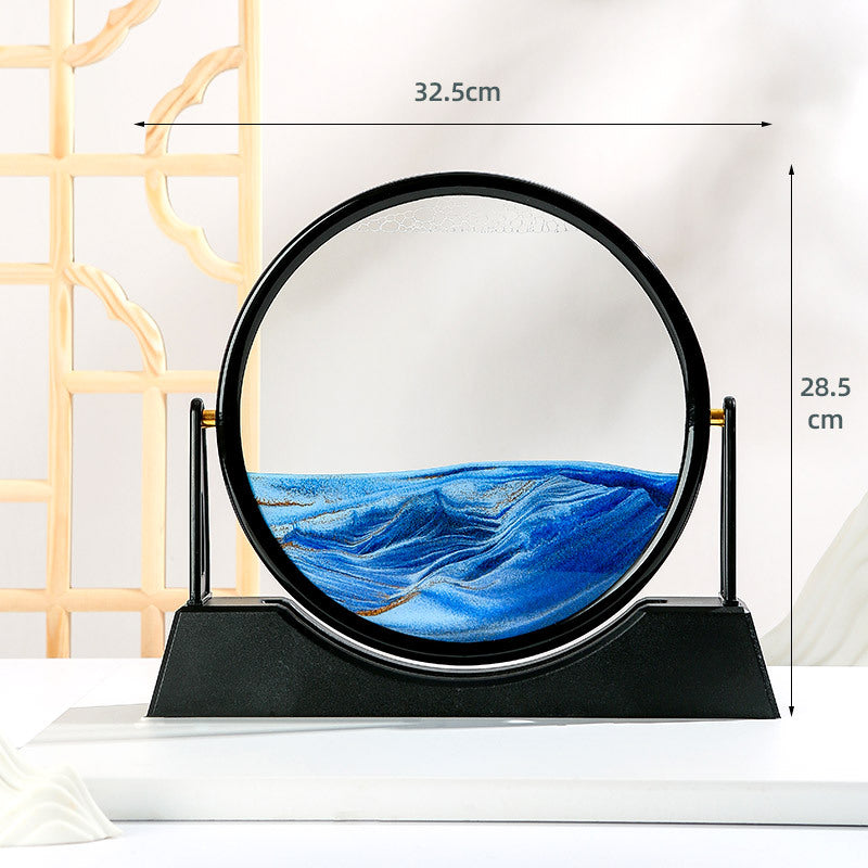 Sablier 3D Avec Support pour la décoration de la maison, sable de mer profonde, art créatif, décoration de bureau, décoration de chambre, cadeau تنزوت