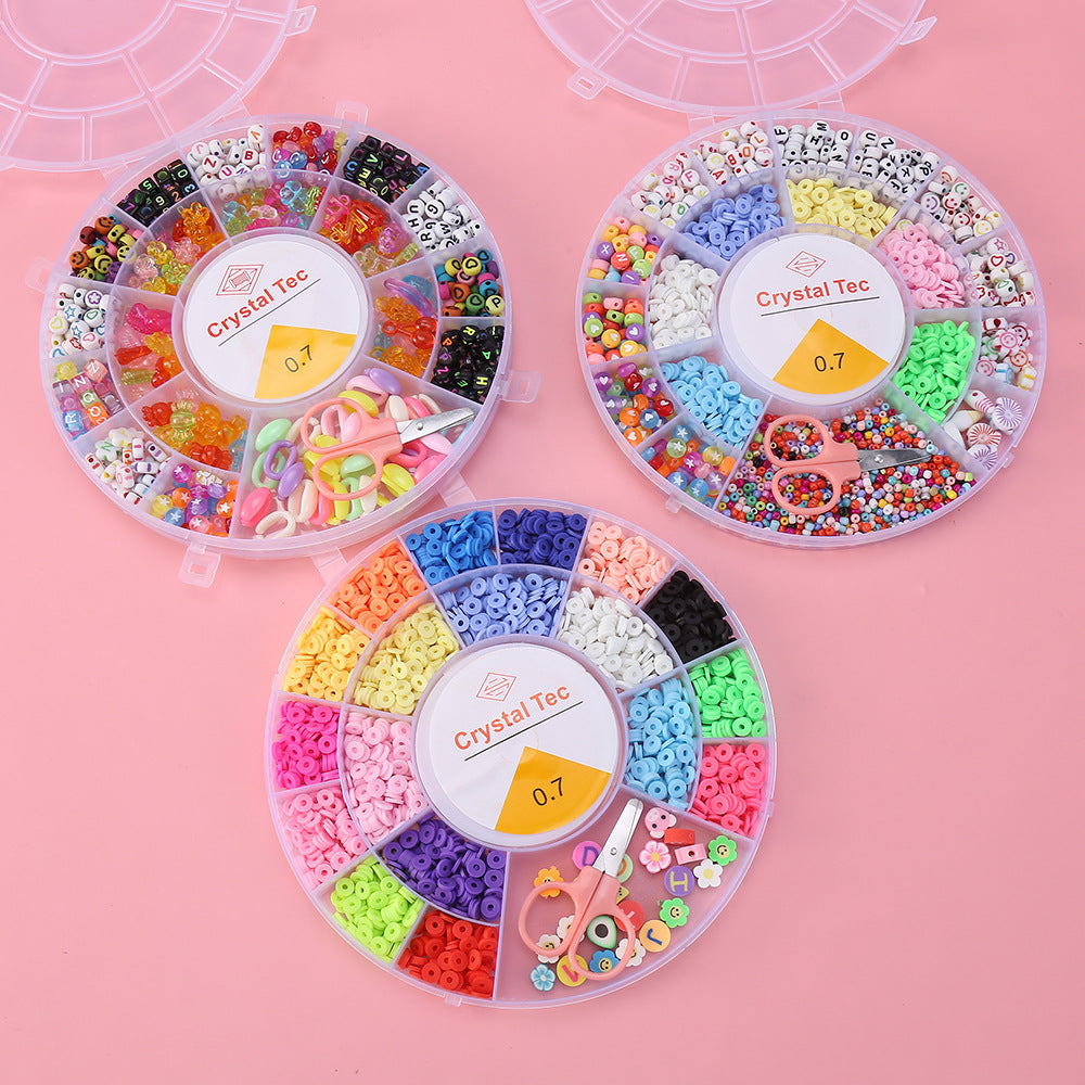 Ensemble de fabrication de bijoux Pour enfant 19 grilles Rond - مجموعة صنع المجوهرات للأطفال تنزوت