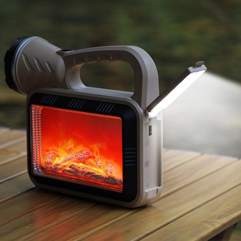 lampe de camping solaire LED à flamme d'atmosphère multifonction charge USB et Power-bank تنزوت