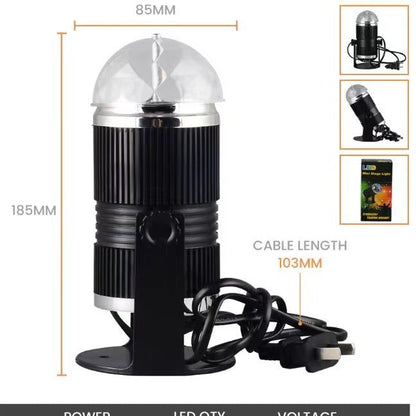 Projecteur boule cristal Rotative à Commande Vocale, Laser RVB LED 220V تنزوت