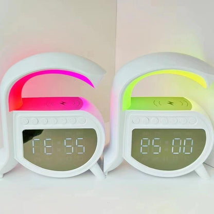 Réveil et Haut-parleur Bluetooth RGB intelligente type Big G Wireless Charger V5 - تنزوت