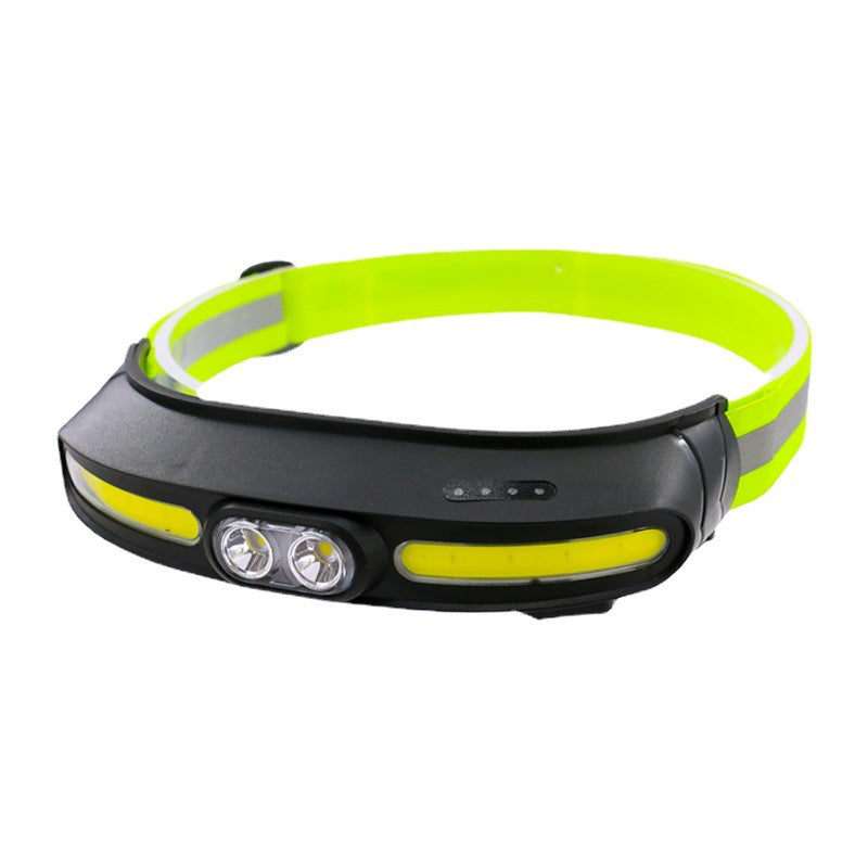 Lampe frontale transfrontalier étanche lumière forte COB double source de lumière TYPE-C - تنزوت