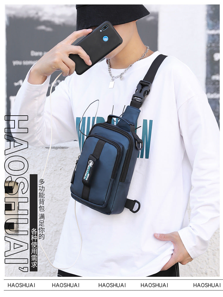 Sacoche Oxford imperméable multifonctionnel avec Sortie De charge usb pour hommes V3 تنزوت