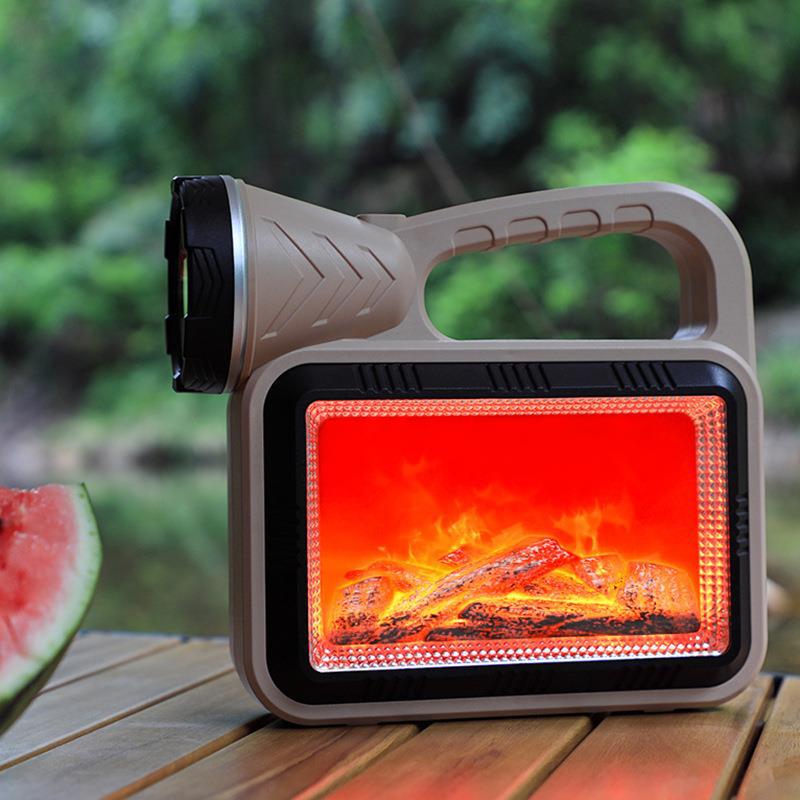 lampe de camping solaire LED à flamme d'atmosphère multifonction charge USB et Power-bank تنزوت